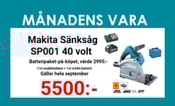 MAKITA Makita SP001GZ03 Sänksåg 40V, 165mm Batteripaket-på-köpet, värde 2995:-