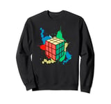 Rubik Paint Splatter Cube Kids Men Women Sweatshirt