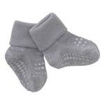 GObabyGO non-slip socks wool – grey melange - 6-12m