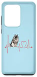 Coque pour Galaxy S20 Ultra Keeshond My Heartbeat EKG Funny Dogs My Cardio Dog Lovers