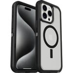 Otterbox iPhone 15 Pro Max Defender XT Riktigt stöttåligt MagSafe-skal, genomskinlig/svart