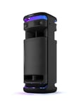 SONY ULT Tower 10 Power Sound - Enceinte Festive Party Box Ultra Puissante, Bluetooth, Modes Deep Bass & Attack Bass, Eclairage 360°, Micro sans Fil Inclus, Facile à déplacer, Roues pivotantes - Noir