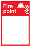 Viking Signs FV345-A6P-1M"Fire Point" with Blank Space Sign, 1 mm Plastic Semi-Rigid, 100 mm H x 150 mm W