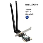 MEO 802.11ax Wireless WiFi6 PCI Express Network Card Adapter Dongle 3000M with Intel AX200 Wireless Adapter for PC