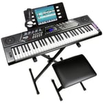 RockJam 61 Key Keyboard Piano with Stand, Stool & Headphones