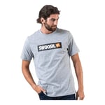 Nike M NSW Tee Swoosh Bmpr Stkr T-Shirt Homme DK Grey Heather/(White) FR: S (Taille Fabricant: S)