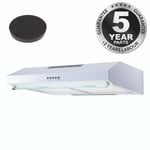 SIA STH50WH 50cm White Slimline Visor Cooker Hood Extractor Fan & Carbon Filter