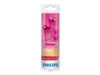 Philips MyJam Vibes SHE3705PK - Hörlurar med mikrofon - inuti örat - kabelansluten - 3,5 mm kontakt - ljudisolerande - rosa