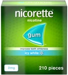 NEW - Nicorette Nicotine 2mg Sugar Free Icy White Gum - 210 Pieces. EXP 2025