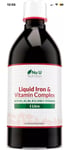 Liquid Iron Supplement 1 Litre | 50 Day's Supply | Fortified W/Vitamins Ref28