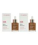 Clarins Womens Skin Illusion Natural Hydrating Foundation 30ml - 118 Sienna x 2 - NA - One Size