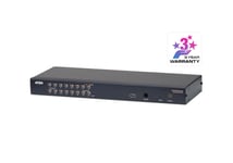 Aten 16-Portars Multigränssnitt (Displayport, Hdmi. Dvi, Vga) Cat 5 Kvm-Switch, 1920 X 1200 Pixlar, Nätverksansluten (Ethernet), Wuxga, 5,3 W, Svart