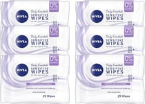NIVEA Sensitive Cleansing Wipes, Pack of 6 (6 x 25 wipes), Skin...