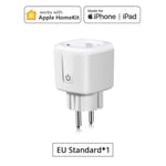 1 prise UE.-Prise intelligente Apple Homekit, prise UE, prise réseau WiFi, commande vocale Siri, compatible A