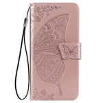 Boleyi Nokia 3.4 Case, PU Leather Flip case Material Wallet case,Magnetic Closure,TPU bumper,Cover with Card Slots & Stand Flip Cover For Nokia 3.4 -Rose Red3