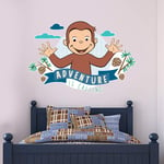 Beautiful Game Curious George Wall Sticker Adventure Is Calling Wall Decal Art Kids Bedroom Mural Vinyl (60cm width x 40cm height)