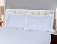 Linen Zone - 800 Thread - 100% Pure Egyptian Cotton - Super Soft - 7 Star Hotel Quality - King Oxford Pillow Cases (White, 2 King Oxford Pillow Cases)