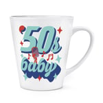 50s Baby 12oz Latte Mug Cup Born 1950 Birthday Brother Sister Retro Best Friend