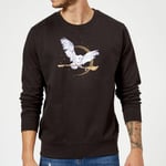 Harry Potter Hedwig Broom Sweatshirt - Black - XL