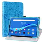 LiuShan Compatible with Lenovo Tab M10 Plus Rotating Case,360 Degree Rotation Stand PU With Cute Pattern Cover for 10.3" Lenovo Tab M10 Plus/Smart Tab M10 Plus tablet(Not fit Smart Tab M10),Blue