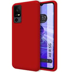 Tumundosmartphone Silicone Liquid Ultra Soft Case for TCL 40 SE Colour Red