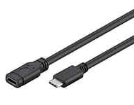 Premium Cord Rallonge USB-C 3.1 de 1 m, câble de données SuperSpeed jusqu'à 5 Gbit/s, câble de Charge, USB 3.1 génération 1 Type C Femelle vers mâle, Couleur : Noir, Longueur : 1 m
