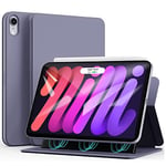 ZtotopCases Magnetic Case for New iPad Mini 6 2021, Smart Lightweight Case with Multi-Viewing Angles, Magnetic Stand Cover with Auto Sleep/Wake for iPad Mini 6th Generation 8.3 Inch, Gray Purple