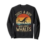 Vintage Whales, Just A Boy Who Loves Whales Boys kids Men's Sweatshirt