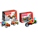 Magformers Super Rally 31-Piece Magnetic Construction Set & Amazing Transform Wheel Magnetic Building Blocks Toy. Makes Cars And Bikes. WIth Special