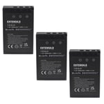 EXTENSILO 3x Batteries compatible avec Olympus Pen E-P7, E-PL2 appareil photo, reflex numérique (1000mAh, 7,4V, Li-ion) avec puce d'information