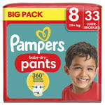 Couches Culottes Bébés Baby - Dry Pants 19+ Kg Taille 8 Pampers - Le Pack De 33 Couches Culottes