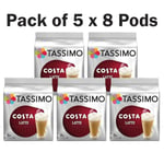 Tassimo Latte Coffee Pods Costa Latte T Discs (Pack of 5 - Total of 40 Servings)