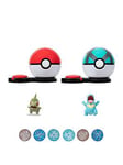 Pokemon Surprise Attack Game - 2-Inch Axew With Poke Ball And 2-Inch Totodile With Net Ball Plus Six Attack Discs