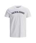 Jack & Jones JACK&JONES Mens Logo casual t-shirt, crew neck, cotton, short sleeve - White - Size X-Small