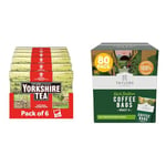Bundle of Yorkshire Tea (Total of 960 Tea Bags) + Taylors of Harrogate Rich Italian Ground Coffee Bags, (80 Enveloped Bags) - Perfect for Offices