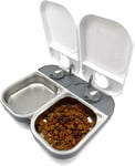 C200 2 Meal Automatic Pet Feeder for Cats and Small Dogs with Stainless Steel Bo