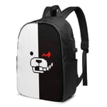 Lawenp Dan-Ganronpa Mono-Kuma Durable Travel Backpack School Bag Laptops Backpack with USB Charging Port for Men Women
