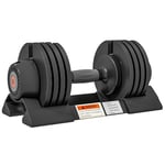 SPORTNOW Haltères réglables poids 3,5kg 6kg 8kg 10kg, avec plateau de rangement et poignée antidérapante, équipement de fitness pour la maison, noir