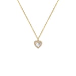 Vintage stil halsband hjärta med pärlemor guld spets 18 K Guld one size