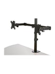 Desk Mount Dual Monitor Arm - Crossbar - Articulating - Steel - desk mount (adjustable arm)