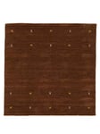 CarpetFine Tapis de Laine Gabbeh Uni Marron 200x200 cm | Tapis Moderne pour Le Salon et la Chambre à Coucher