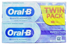2 Tubes of Oral-B 3D White Advanced Perfection Whitening Cool Peppermint T/Paste