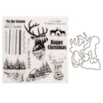 Julserie sigillstämpel med skärverktyg Set DIY Scrapbooking Prägling Fotoalbum Dekor Papperskort