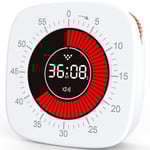 Visuell Timer för Barn, Digital Timer med 60 Minuters Nedräkning, Tyst Timer för Skrivbordstimer Klocka För