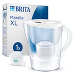 BRITA Marella XL Water Filter Jug White (3.5L) incl. 1x MAXTRA PRO All-in-1 cartridge - large-volume jug with digital LTI and Flip-Lid - now in sustainable Smart Box packaging