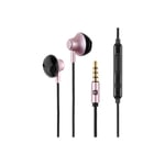 Ecouteurs semi intra-auriculaires filaires Linkster roses  JC-R006 PINK