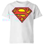 DC Originals Official Superman Shield Kids' T-Shirt - White - 3-4 Years