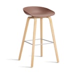 HAY About a Stool 32 High barstol såpat ekstativ 2.0 Soft brick-rostfritt stålstöd