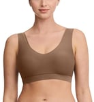 Chantelle Women's Soft Stretch Padded V-Neck Bra Top, Cocoa Brown, M/L