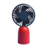 Portable Handheld Mini Fan 3 Gears Adjustable Silent Desktop Fan Air Cooler USB Charging for Home Room Office Use 11.5x9.5cm-Red
